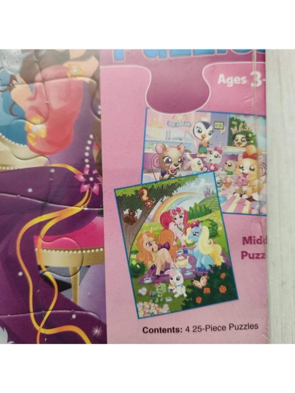 Girl's Princesses Fairies Ponies & Ice Cream Shop Pets 4 Board Puzzles